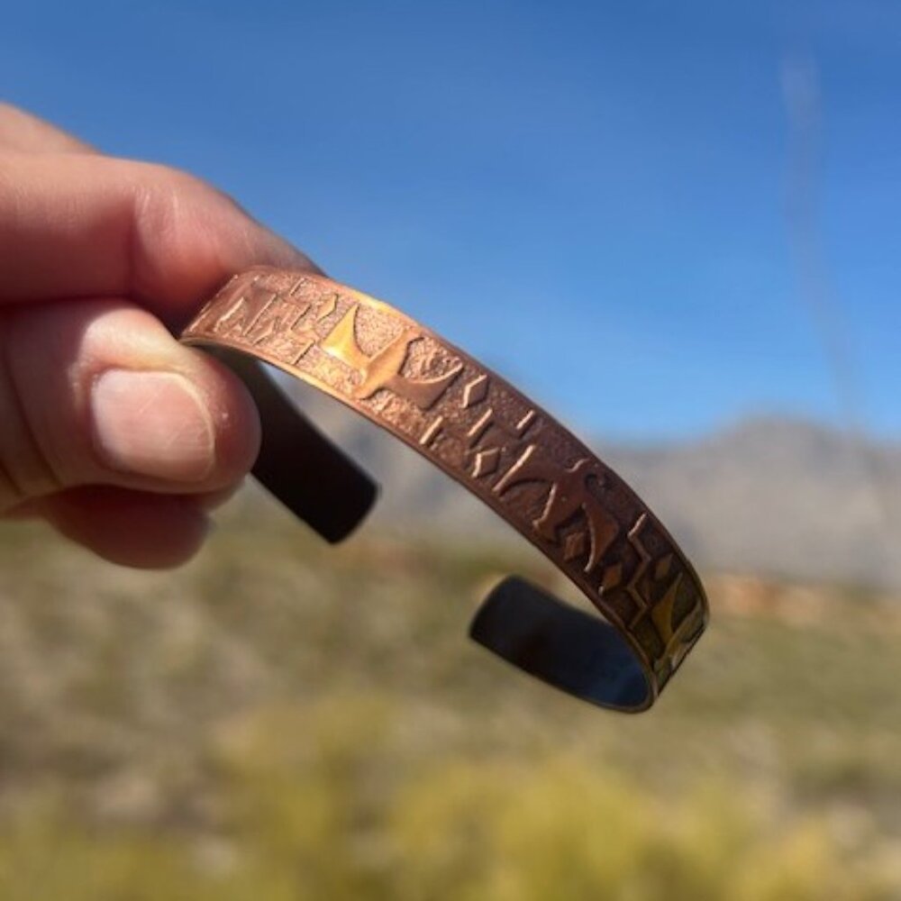 Solid Copper Thunderbird Embossed Cuff Bracelet - image 5